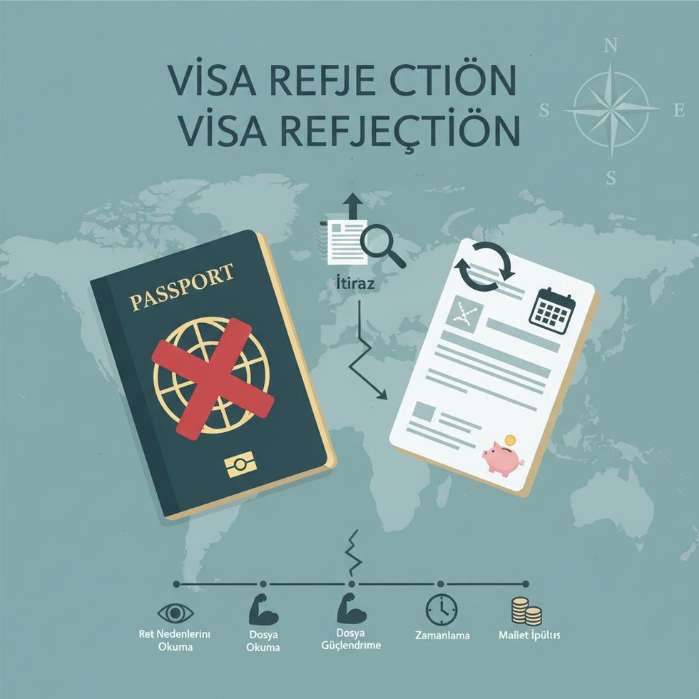 Vize reddi sonrası alınması gereken önlemleri anlatan grafik