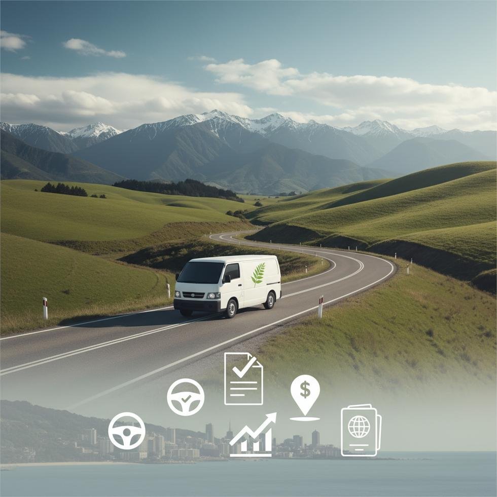 Yeni Zelanda’da kurye ve şoför olarak çalışan bir kişi yolda