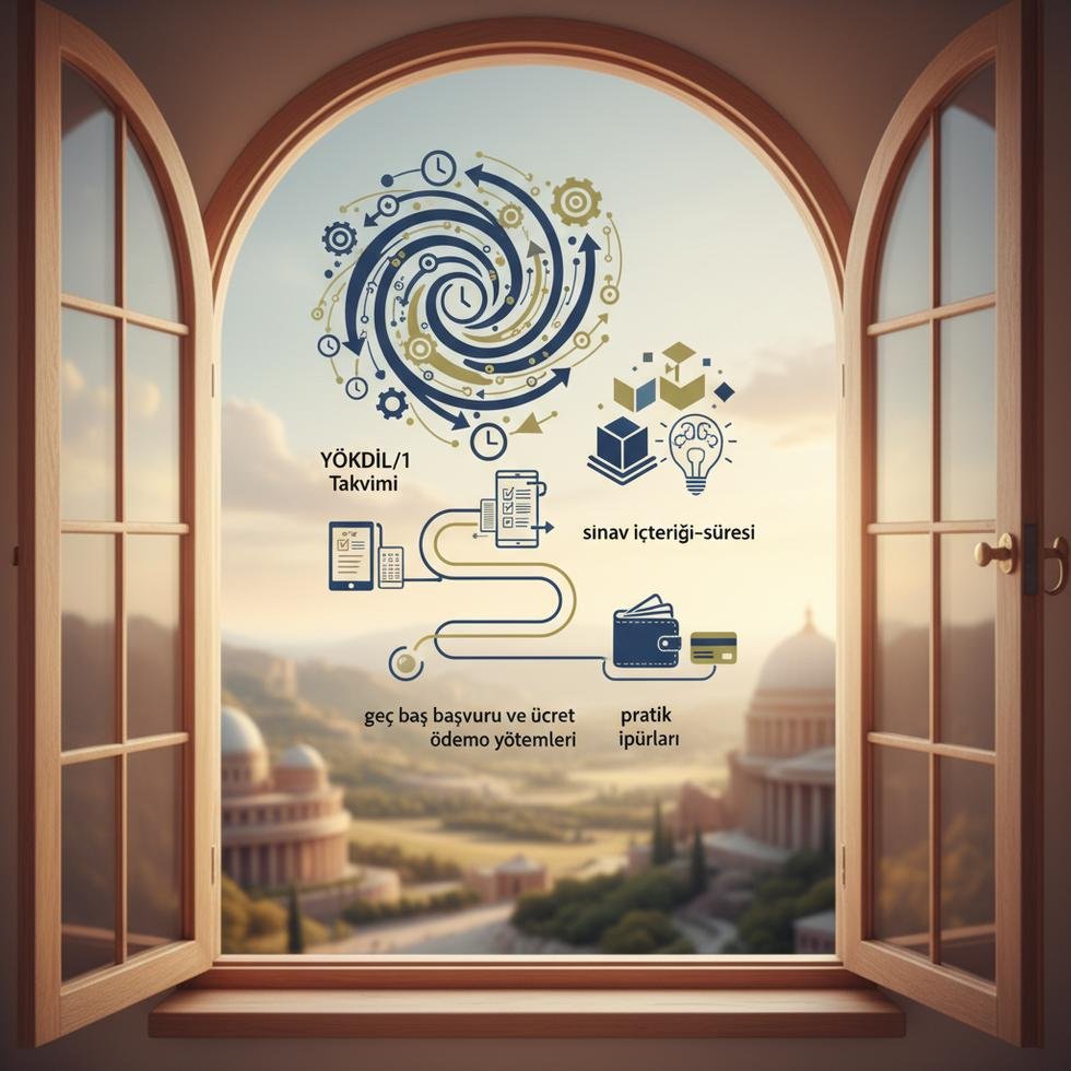 YÖKDİL/1 sınav takvimi ve başvuru detaylarını gösteren bir tablo