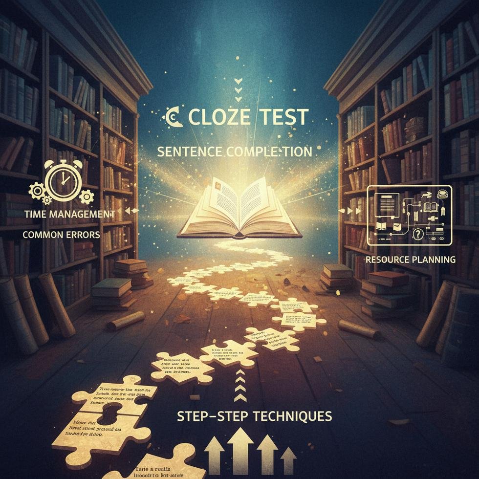 YÖKDİL Cloze ve Cümle Tamamlama soru çözümünü anlatan rehbere ait görsel