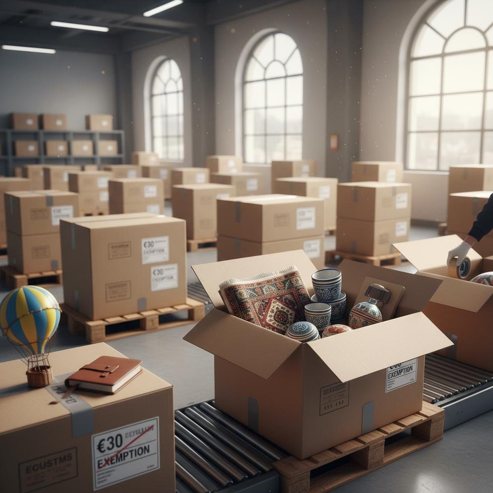 Yurt dışı kargoları ve gümrük işlemlerinin yapıldığı bir lojistik merkezi.