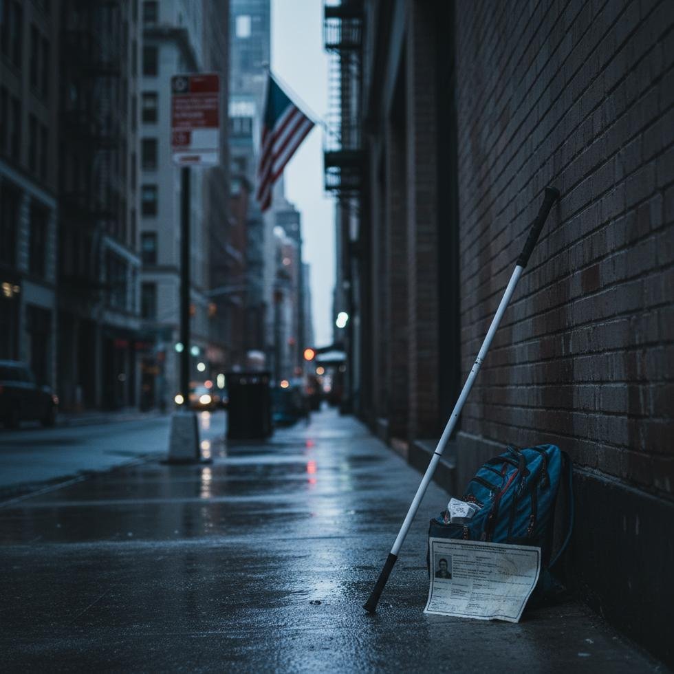 New York'ta göçmenlerin zorlukları gösteren sokak manzarası