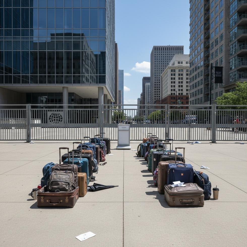 Kapanan ABD hükümet ofisi önünde bekleyen göçmenler