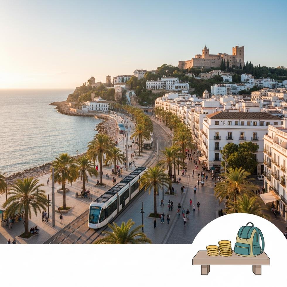 Alicante şehir manzarası deniz ve kale ile