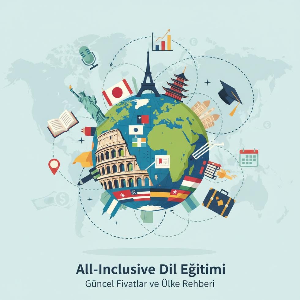 All-inclusive dil eğitimi için farklı ülkelerde eğitim alan öğrenciler