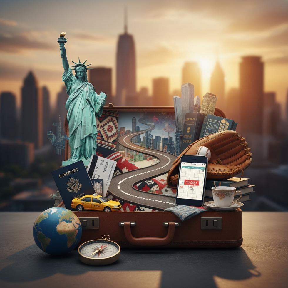 Amerika'ya taşınan kişinin uyum süreci ve kültürel şok sürecini anlatan görsel