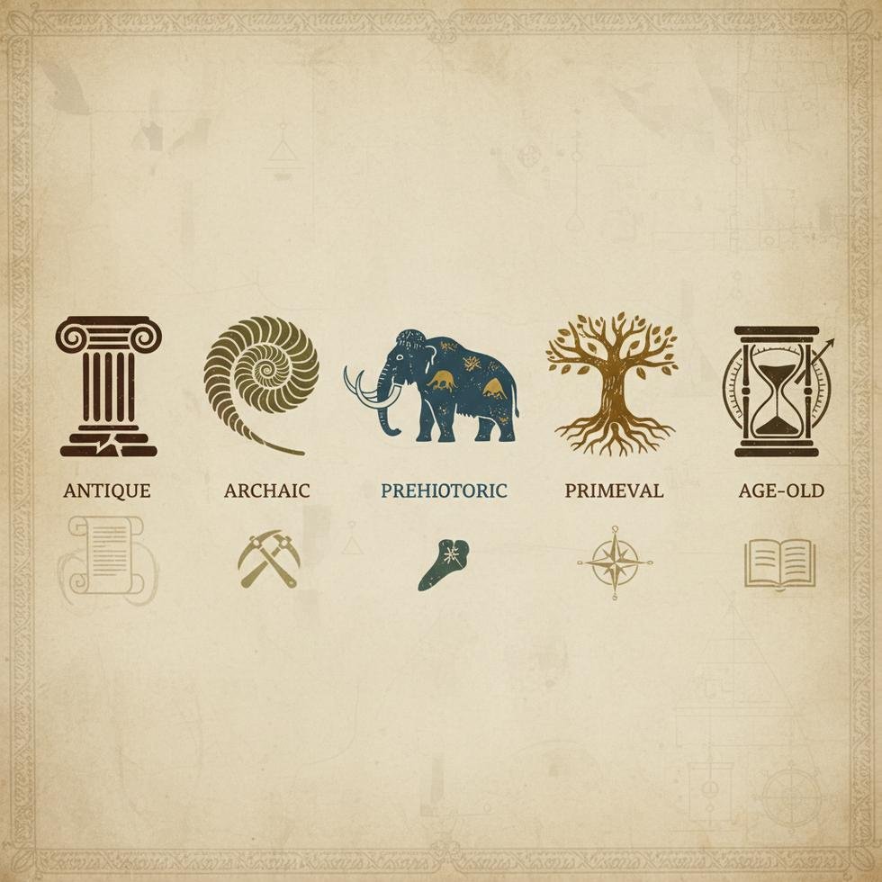 Ancient kelimesi yerine kullanılabilecek alternatif İngilizce kelimeler tablosu