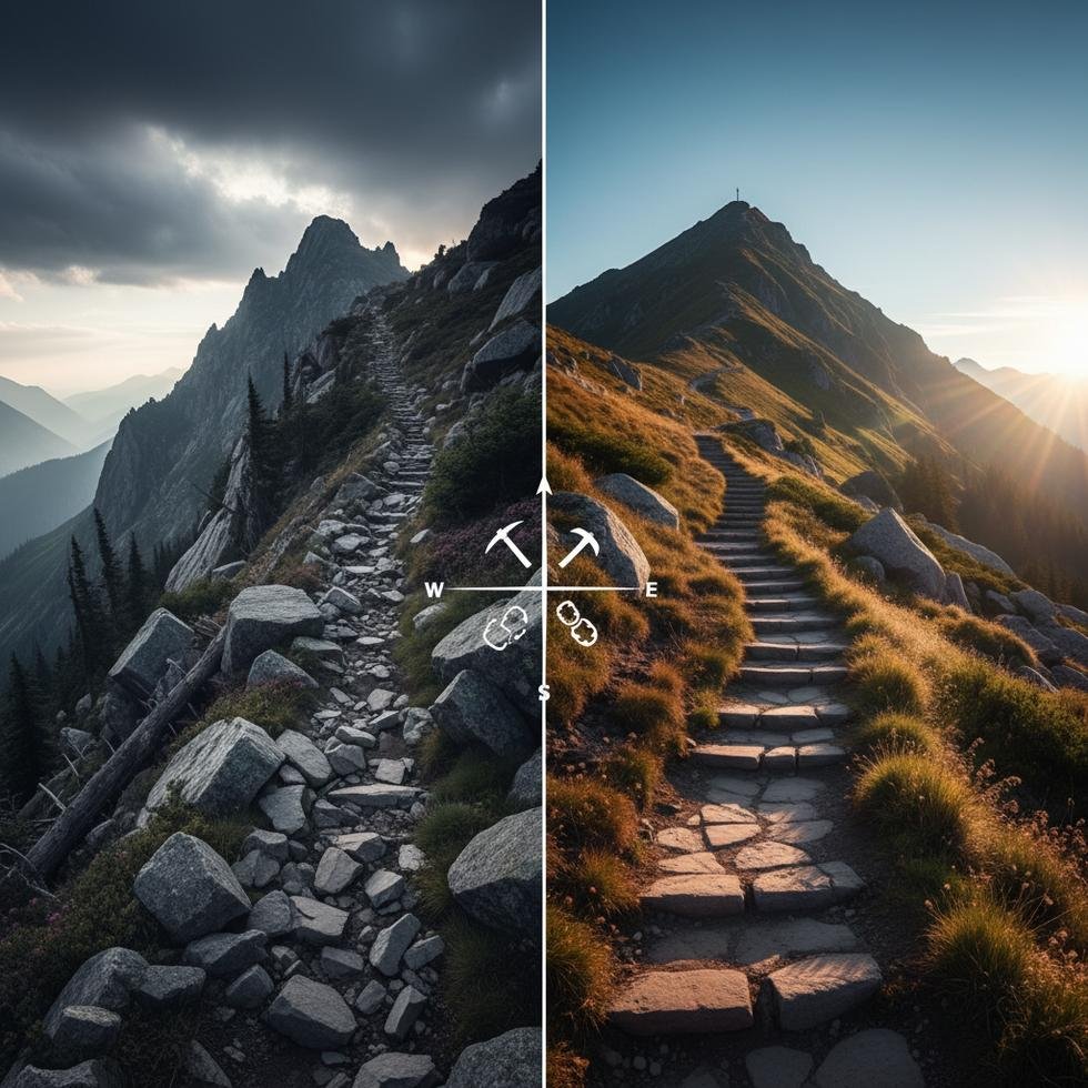 Arduous ve challenging kelimelerinin anlam farkını anlatan eğitim görseli