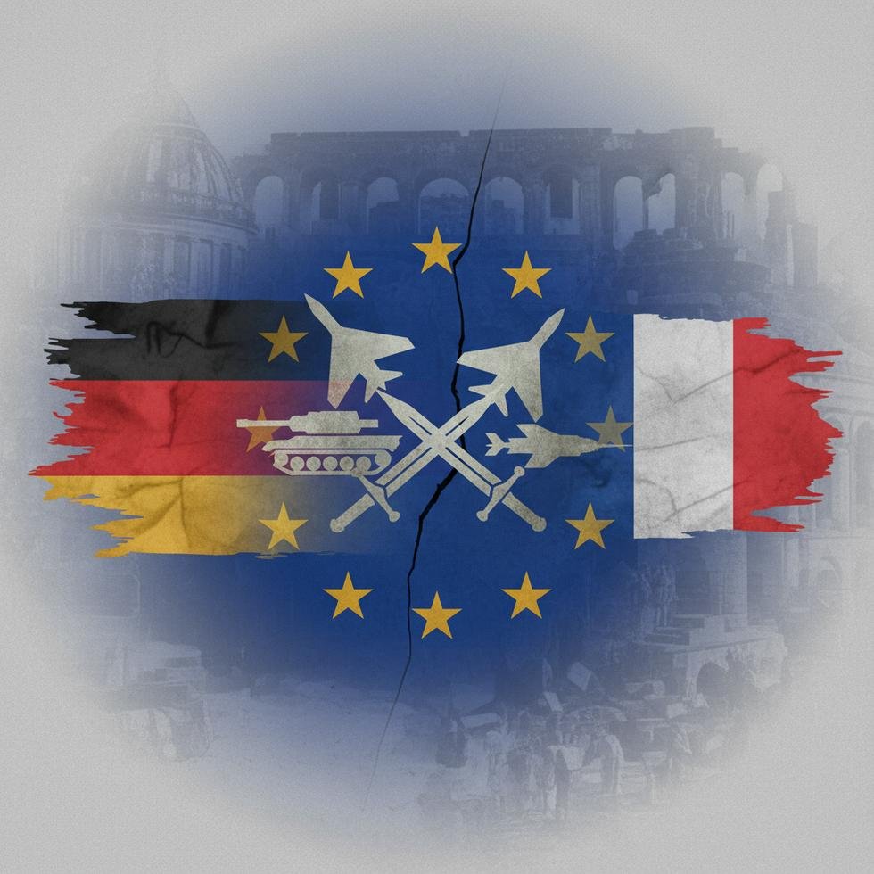 Avrupa Birliği, Almanya ve Fransa bayrakları ve askeri semboller