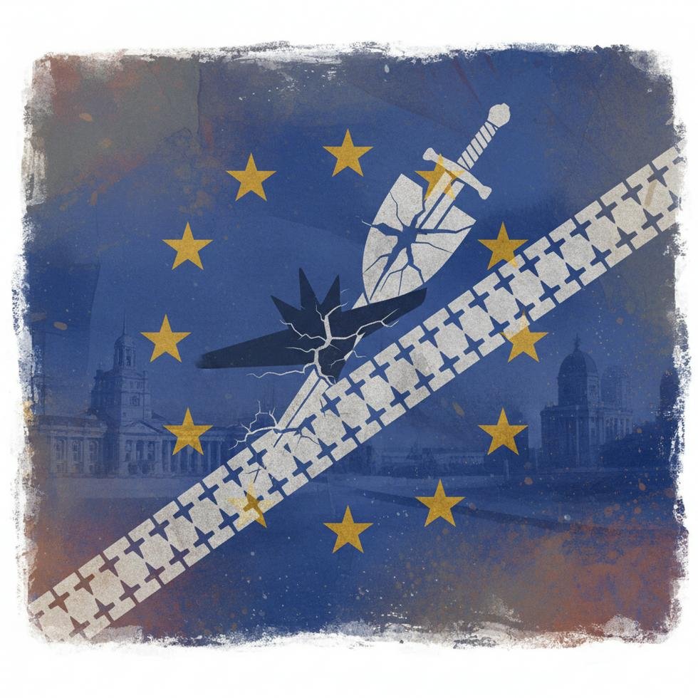 Avrupa Birliği bayrağı ve askeri semboller