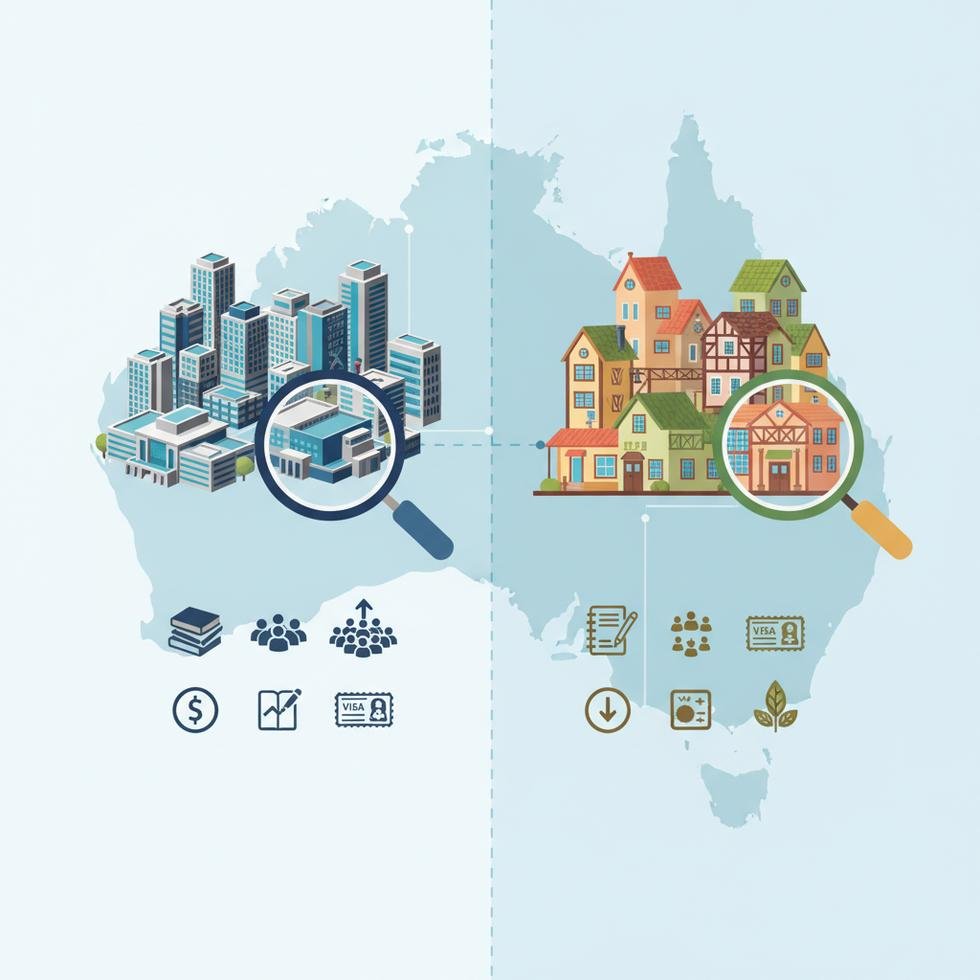 Avustralya'da zincir ve butik dil okullarını karşılaştıran tablo