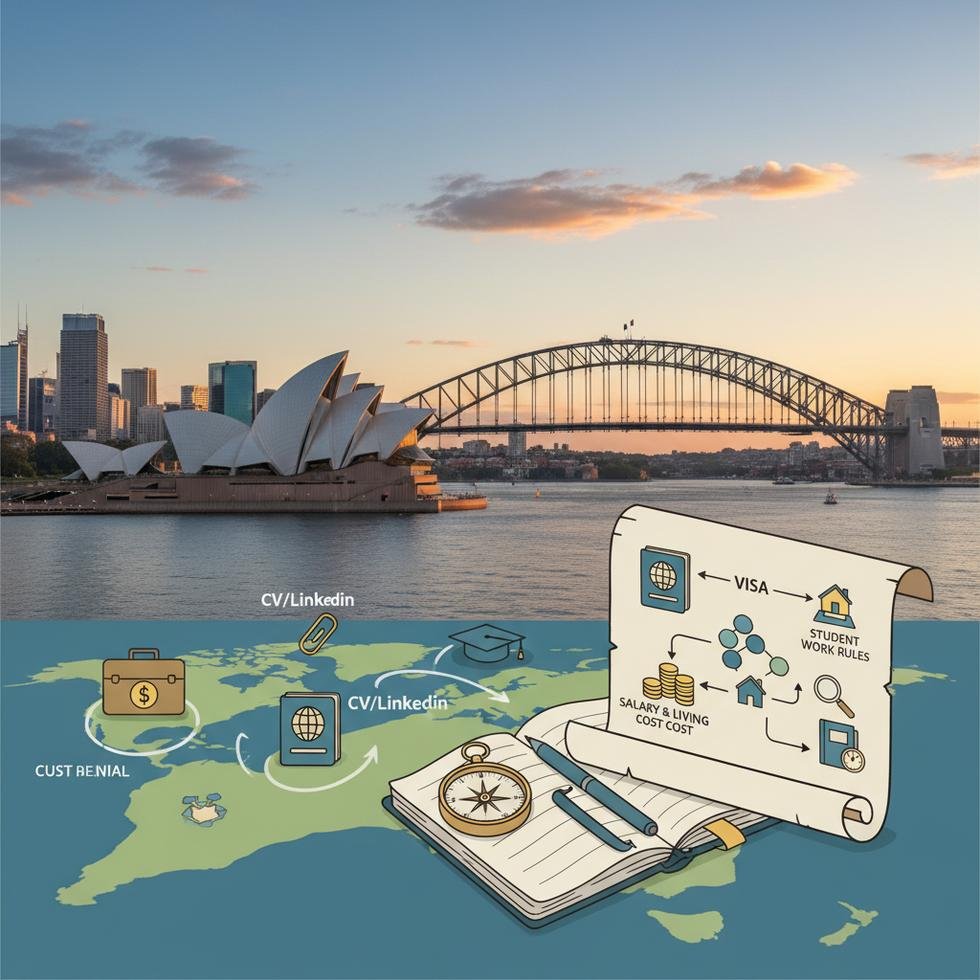 Avustralya’da iş arama sürecini gösteren görsel