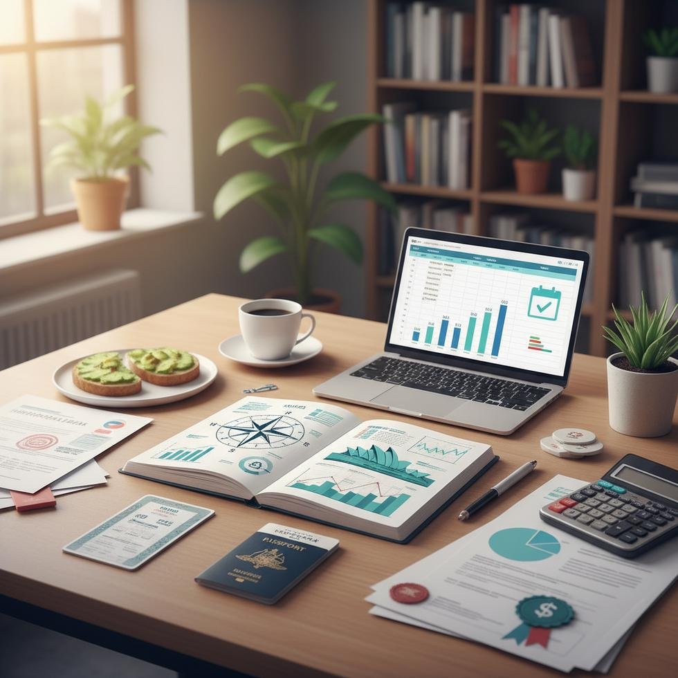 Avustralya öğrenci vizesi uzatma başvurusu için belge hazırlayan bir öğrenci