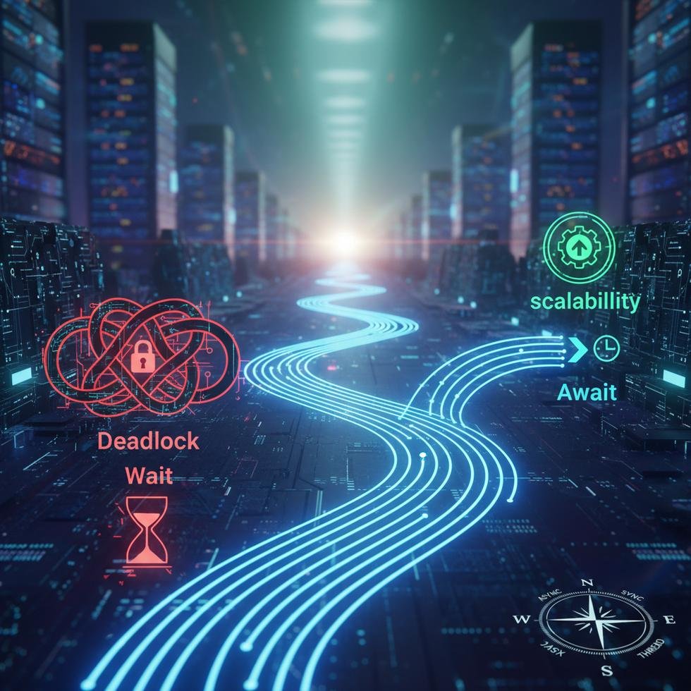 .NET’te Await ve Wait Kullanımı Konsept Görseli