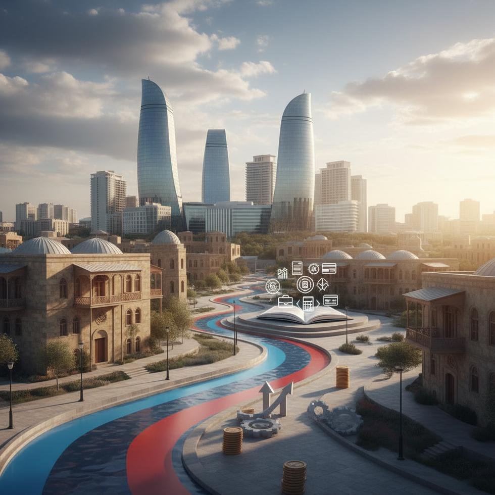 Azerbaycan'da şirket kuruluşunu anlatan bir rehber görseli