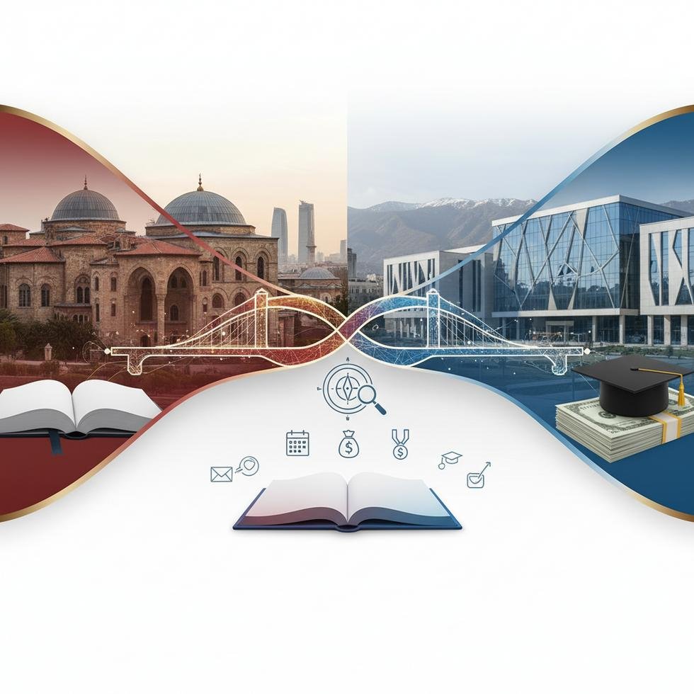 Azerbaycan ve Türkiye üniversite giriş sistemi ve maliyetleri hakkında grafik