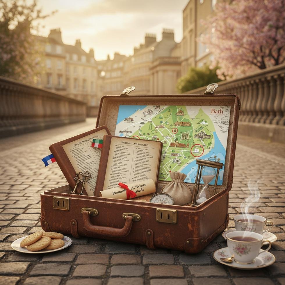 Bath şehrinde termal su ve tarihi binalar manzarası