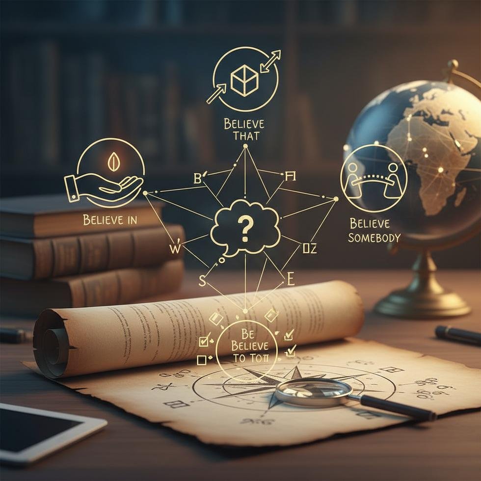 Believe in ve believe that kalıplarının doğru kullanımı hakkında grafik