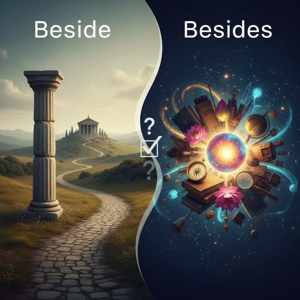 Beside ve Besides kelimelerinin İngilizcede kullanımı hakkında açıklayıcı grafik