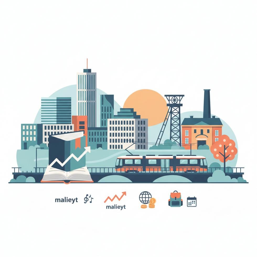 Bochum şehir merkezi ve toplu taşıma görünümü