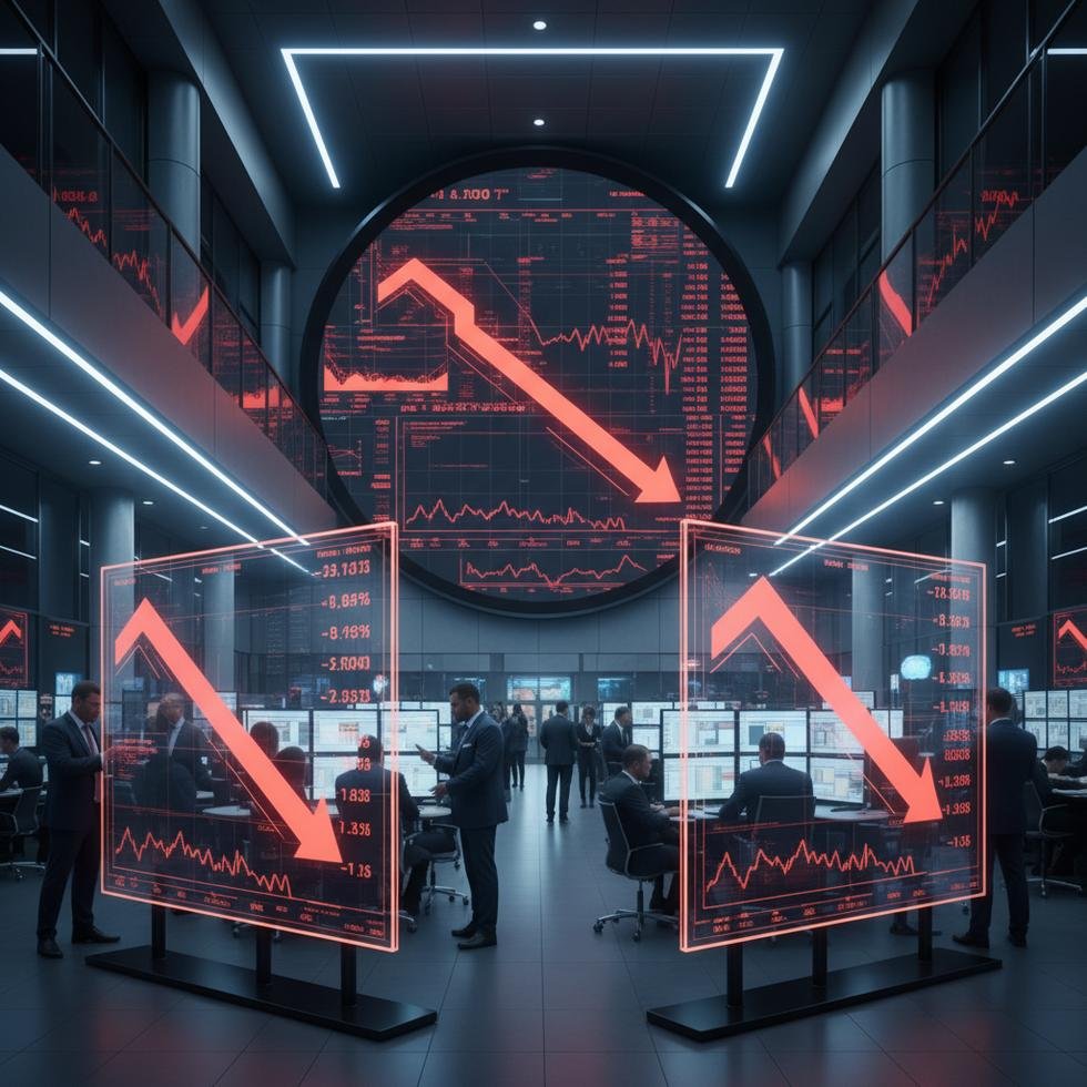 Borsa İstanbul'da düşüş gösteren finansal grafik