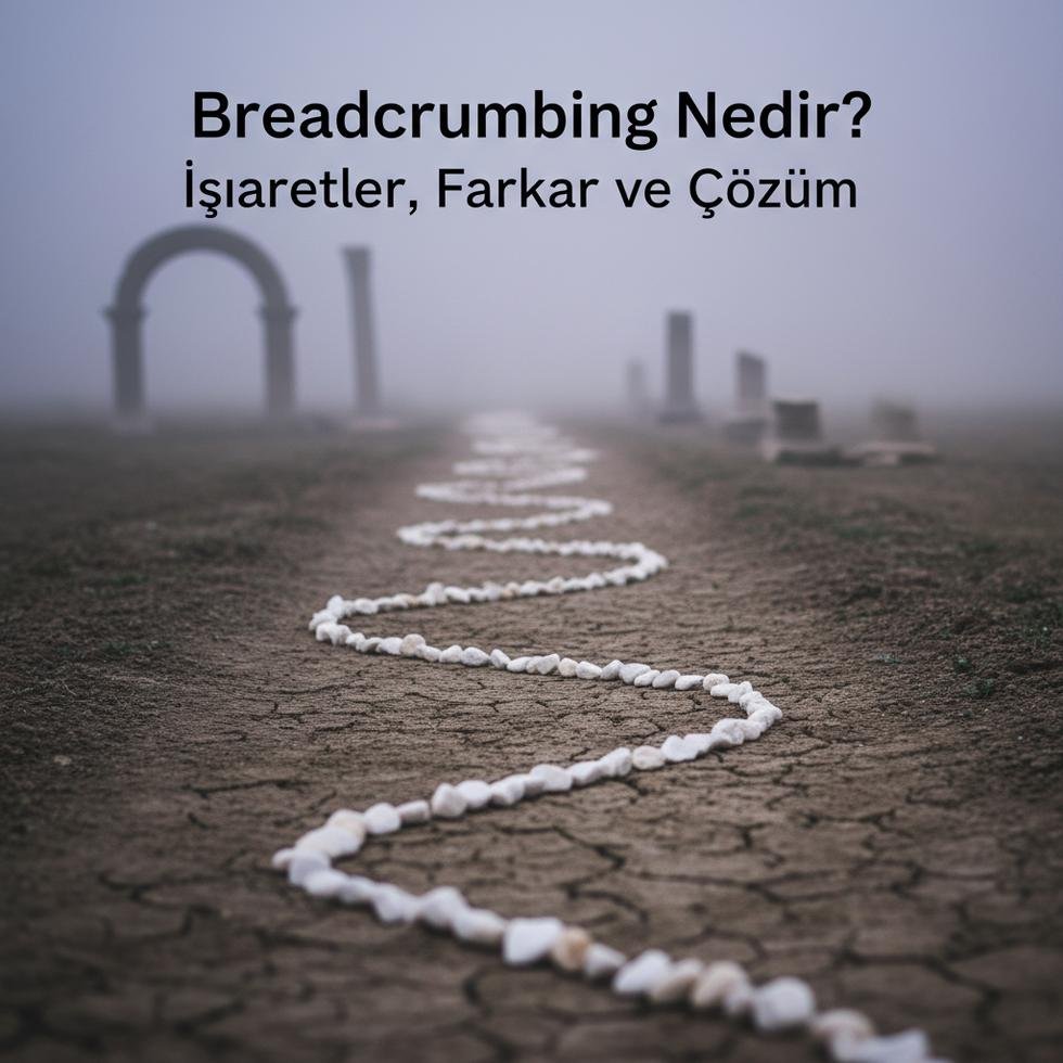 Breadcrumbing davranışını simgeleyen dijital mesajlaşma görseli