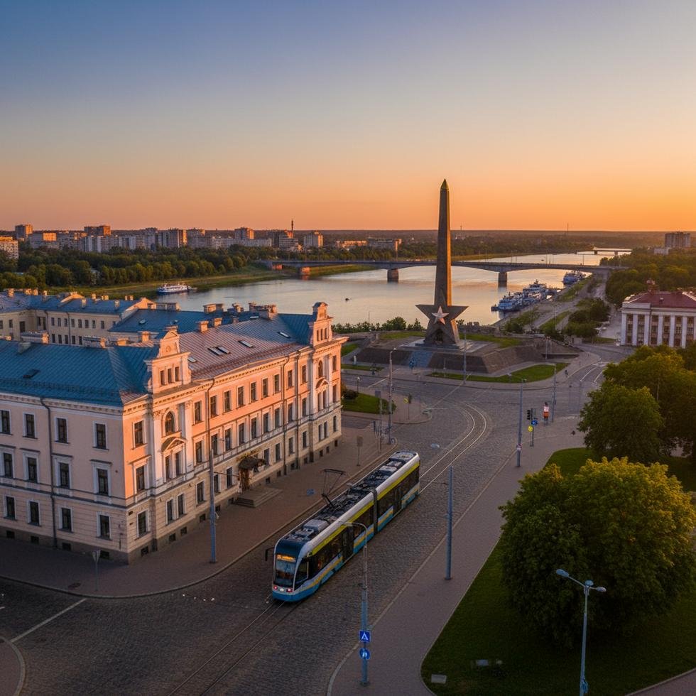 Brest şehrinin liman ve deniz manzarası