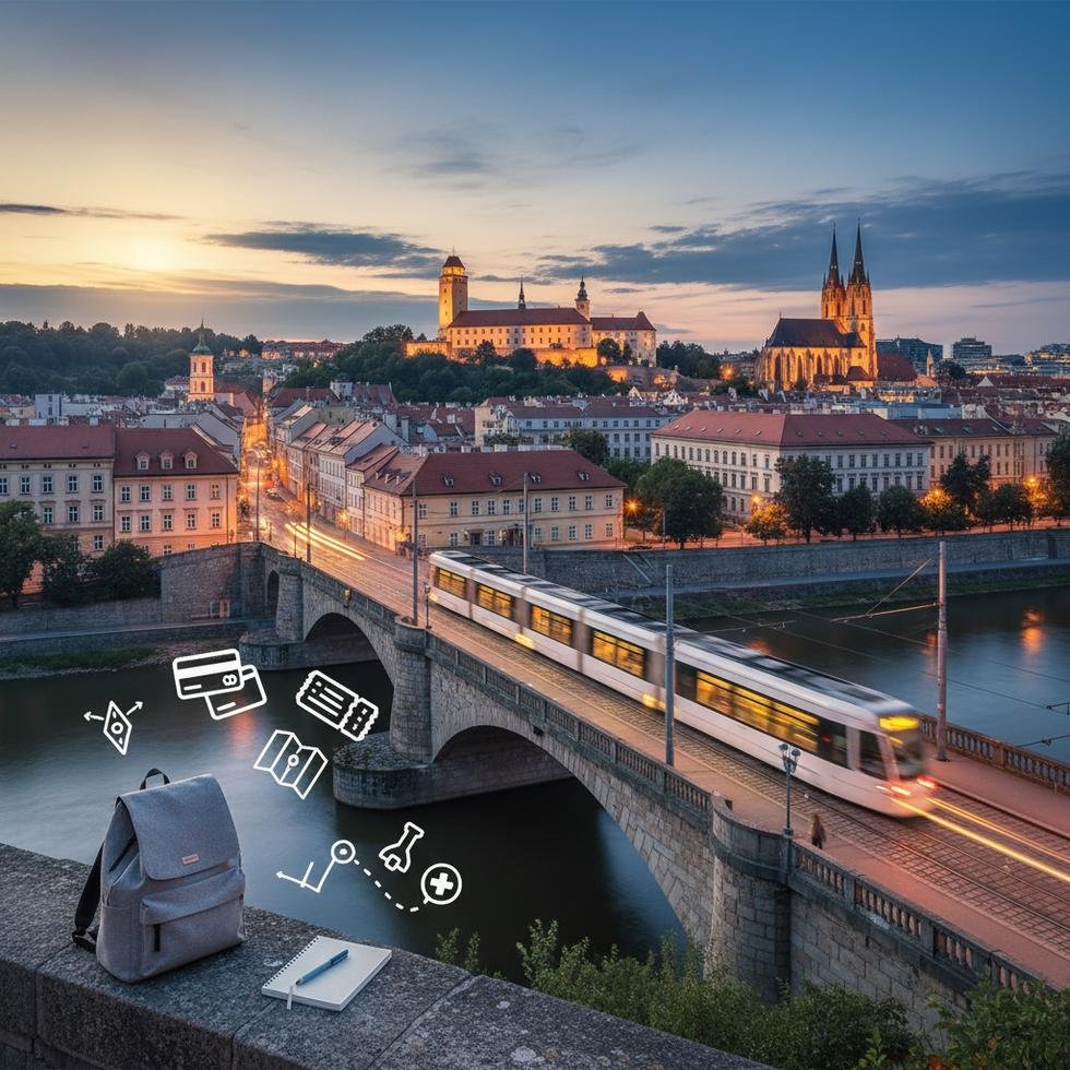 Brno şehrinden panoramik bir görüntü