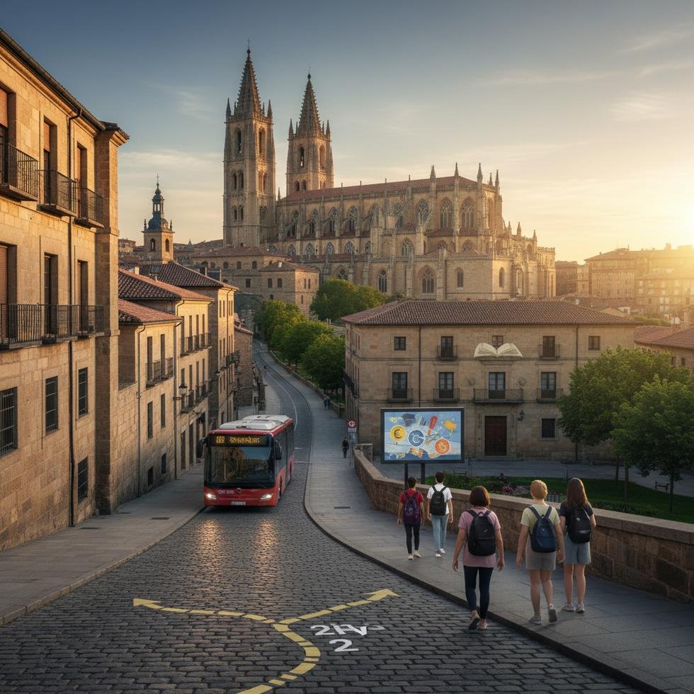 Burgos katedrali ve şehir manzarası