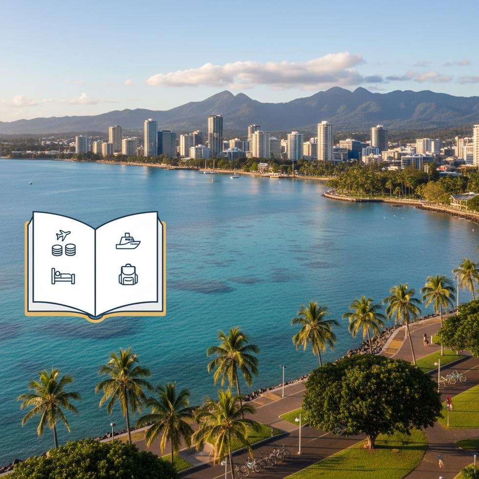 Cairns şehir manzarası ve tropik doğa