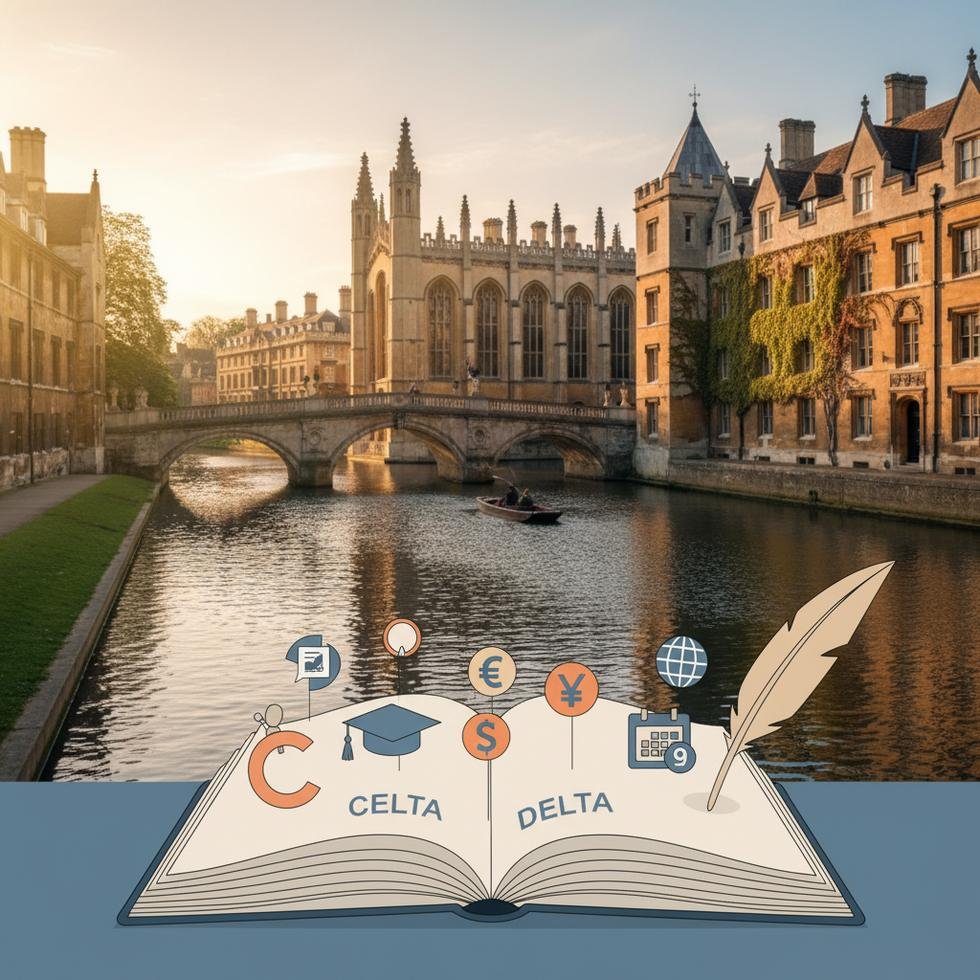 Cambridge’de CELTA ve DELTA kursları hakkında bilgi veren görsel