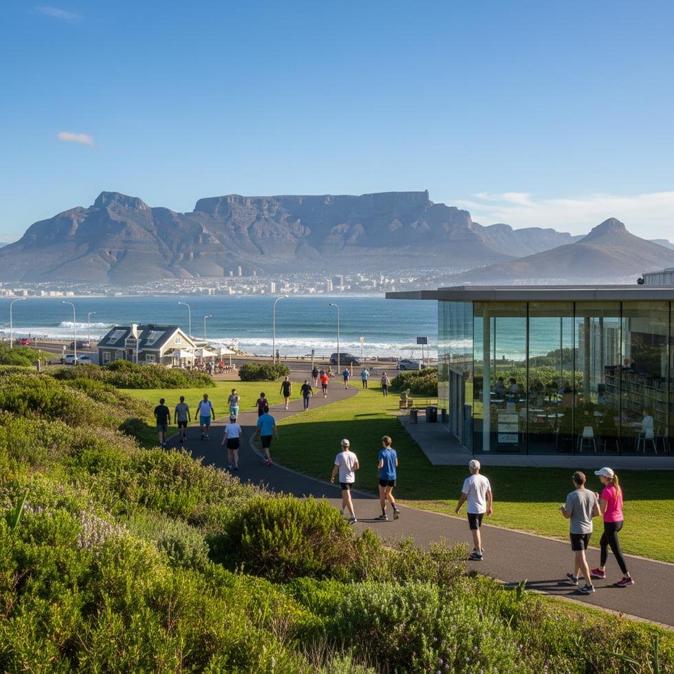 Cape Town’da açık hava etkinliğinde sohbet eden gençler