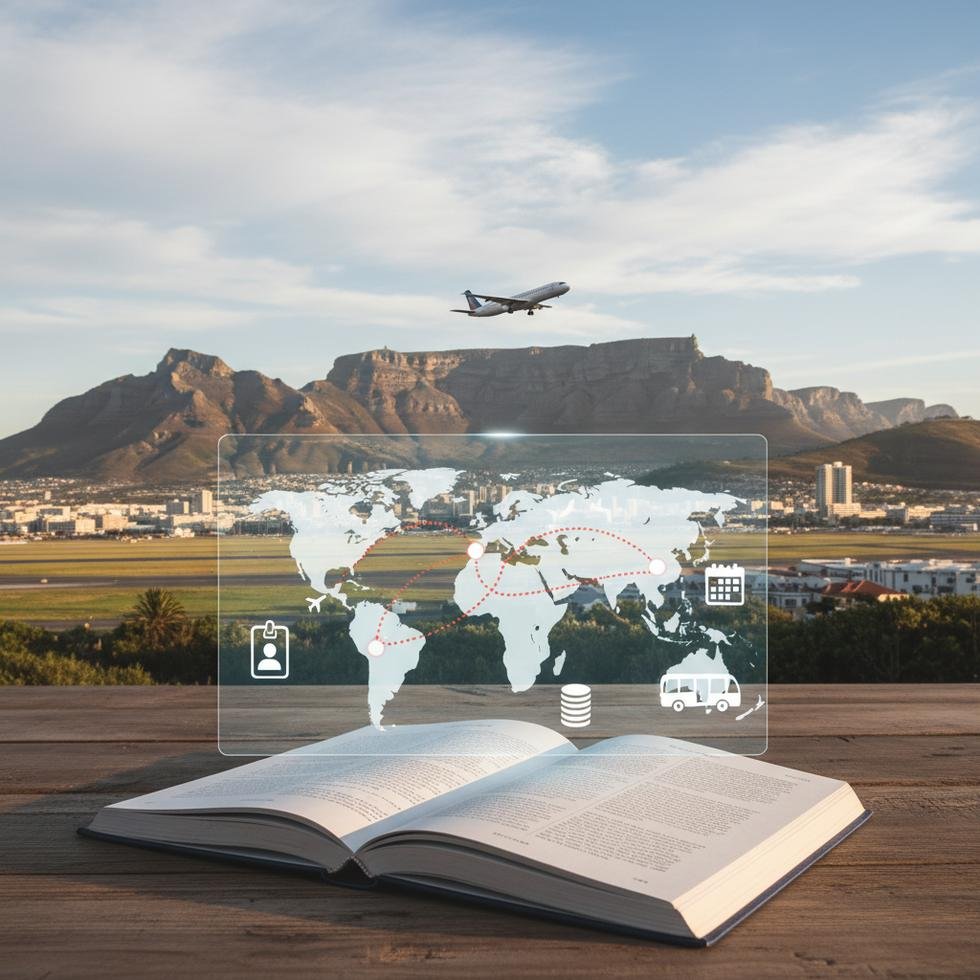 Cape Town uçuşu için uçak rotası ve seyahat planlaması görseli