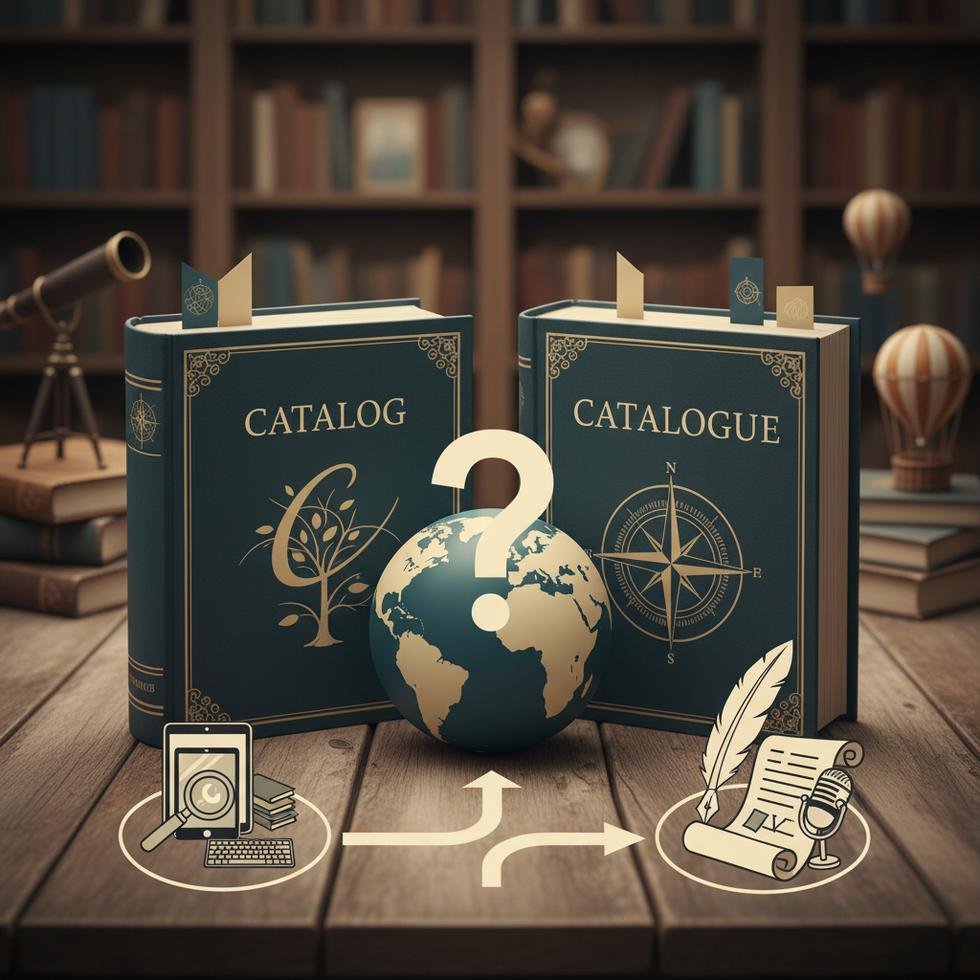 Catalog ve catalogue kelimelerinin doğru yazımı hakkında görsel