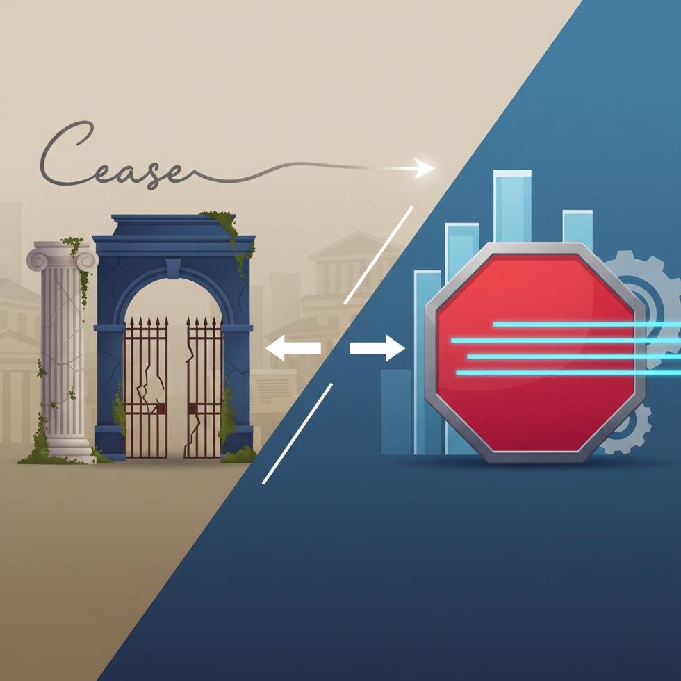 Cease ve stop kelimelerinin İngilizce metinlerde kullanımı