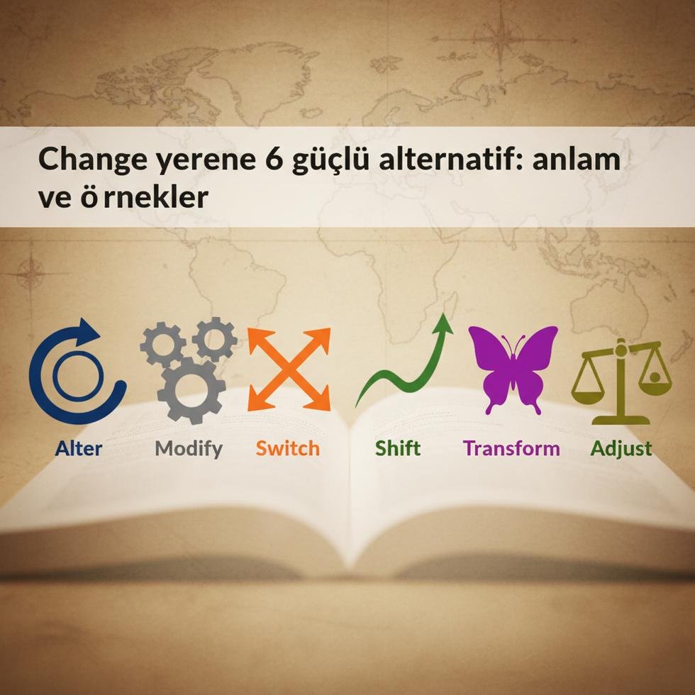 İngilizcede 'change' kelimesi yerine kullanılan alternatif kelimeler ve anlamları