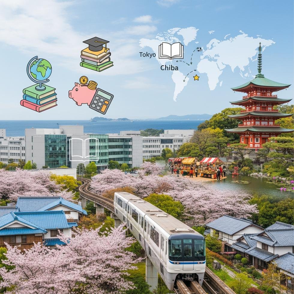 Chiba şehrinde eğitim ve yaşam konularını anlatan şehir rehberi görseli