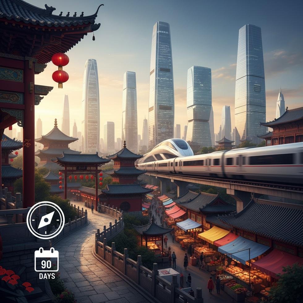 Çin’de yaşam ve kültürel şok rehberi temalarını gösteren görsel