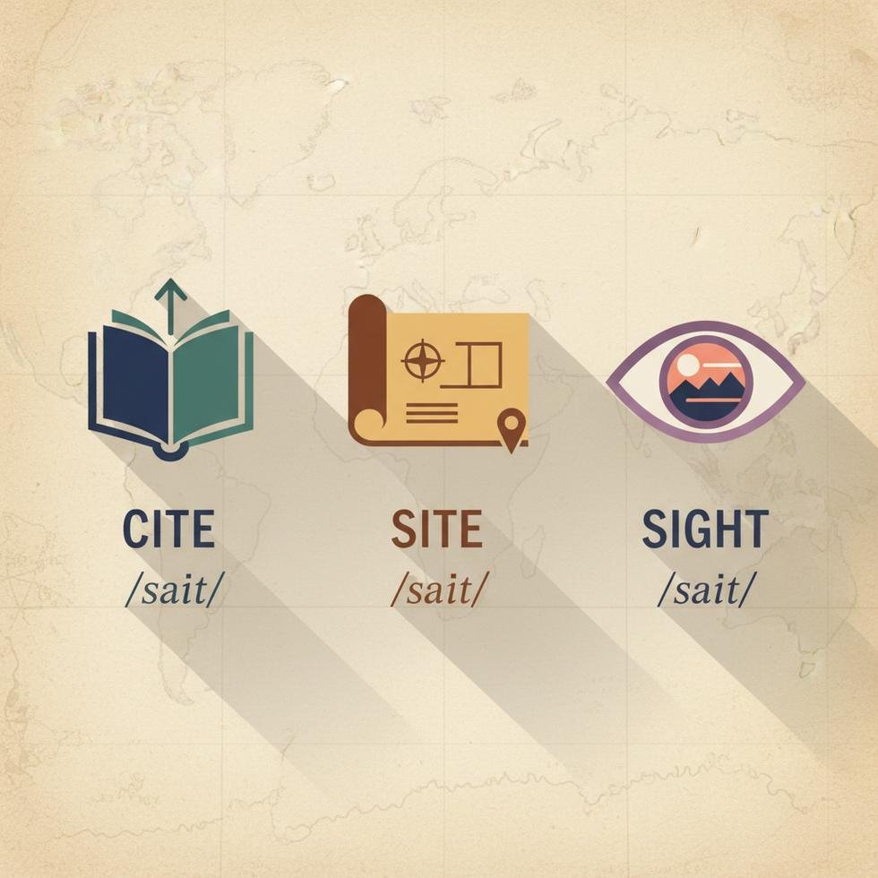 Cite, Site, Sight kelimelerinin anlam ve kullanımı