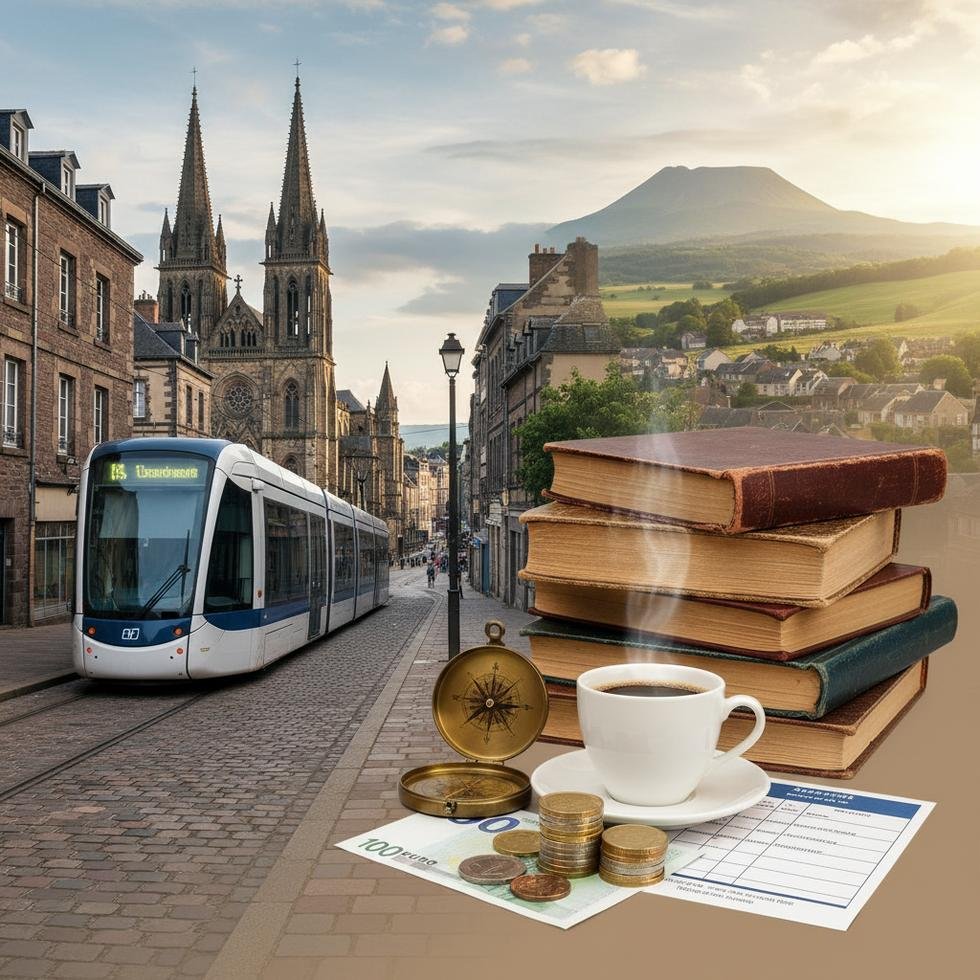 Clermont-Ferrand şehir manzarası ve öğrenci yaşamı