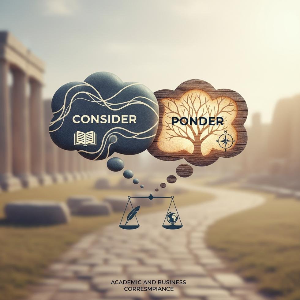 Consider ve Ponder fiillerinin doğru kullanımı ve farkları