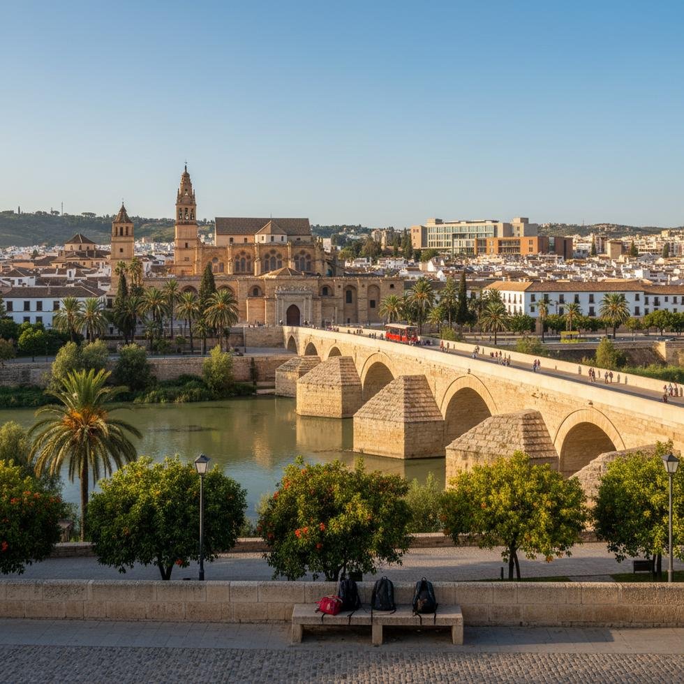 Córdoba şehrinde tarihi bir yapı ve çevresi