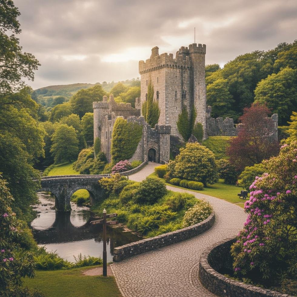 Blarney Castle ve yemyeşil bahçeleri, Cork yakınlarında romantik bir gün için ideal