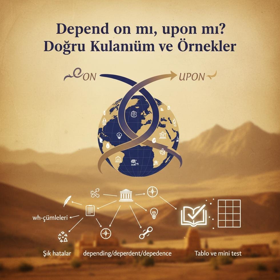 Depend on ve upon doğru kullanım örnekleriyle görsel
