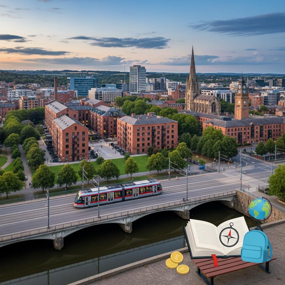 Derby şehir merkezi ve öğrenci yaşamıyla ilgili manzara