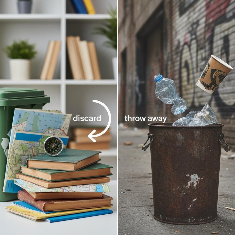 Discard ve Throw Away İngilizce kelimelerinin doğru kullanımıyla ilgili rehber