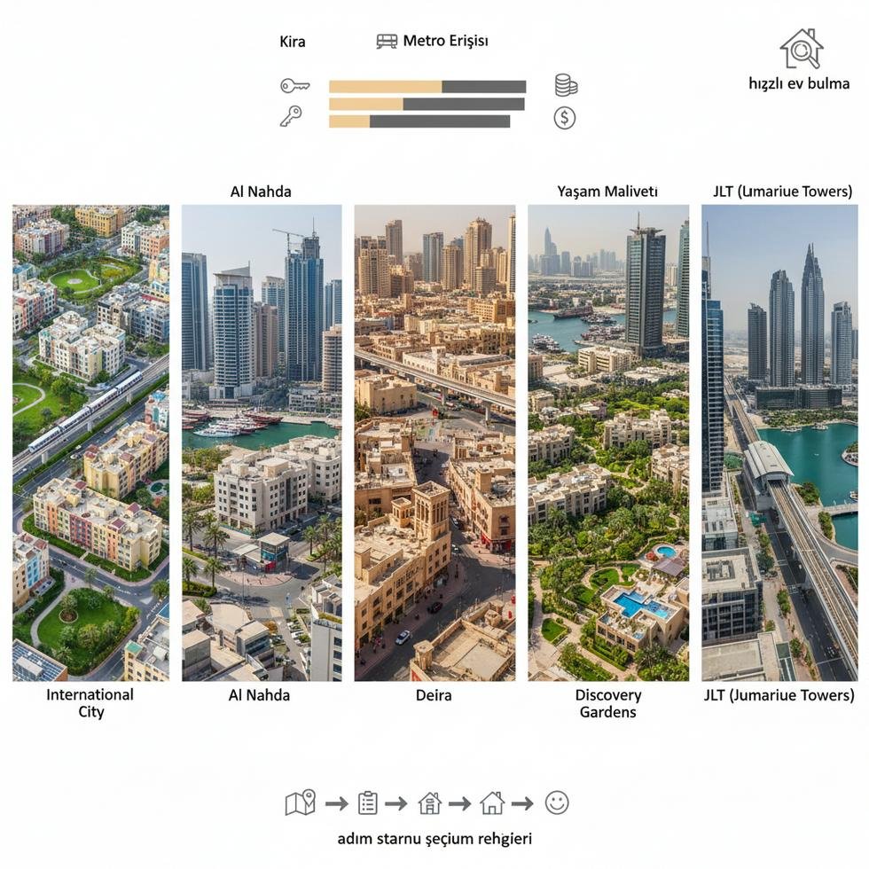 Dubai'de gençler için uygun konut bölgelerini gösteren bir yerleşim haritası