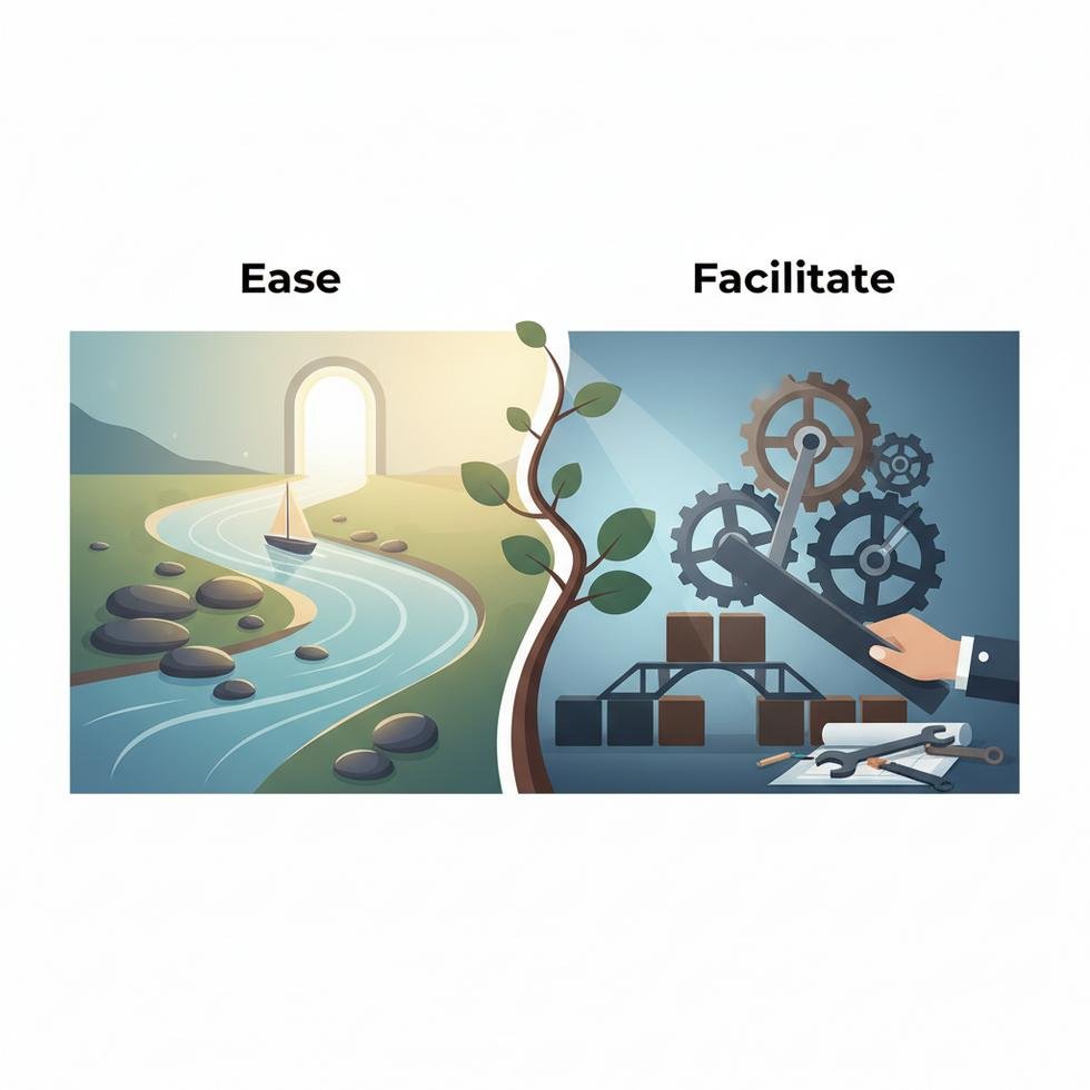 Ease ve Facilitate kelimelerinin kullanımı için SEO uyumlu rehber görseli