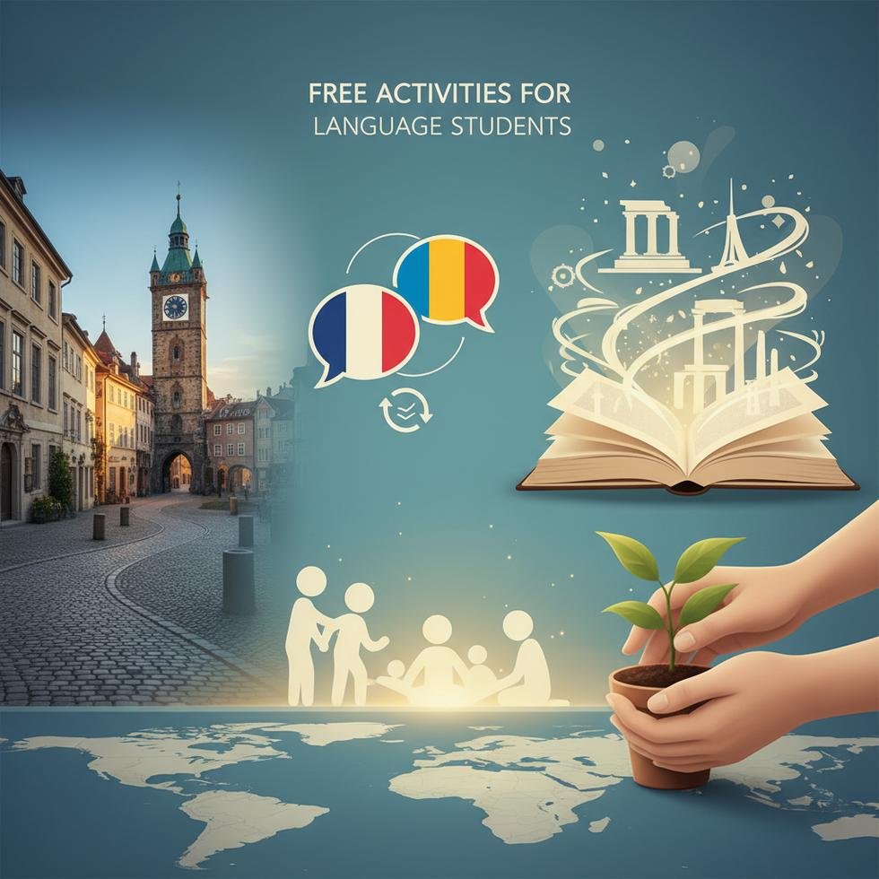 Şehir yürüyüşü yapan uluslararası öğrenciler