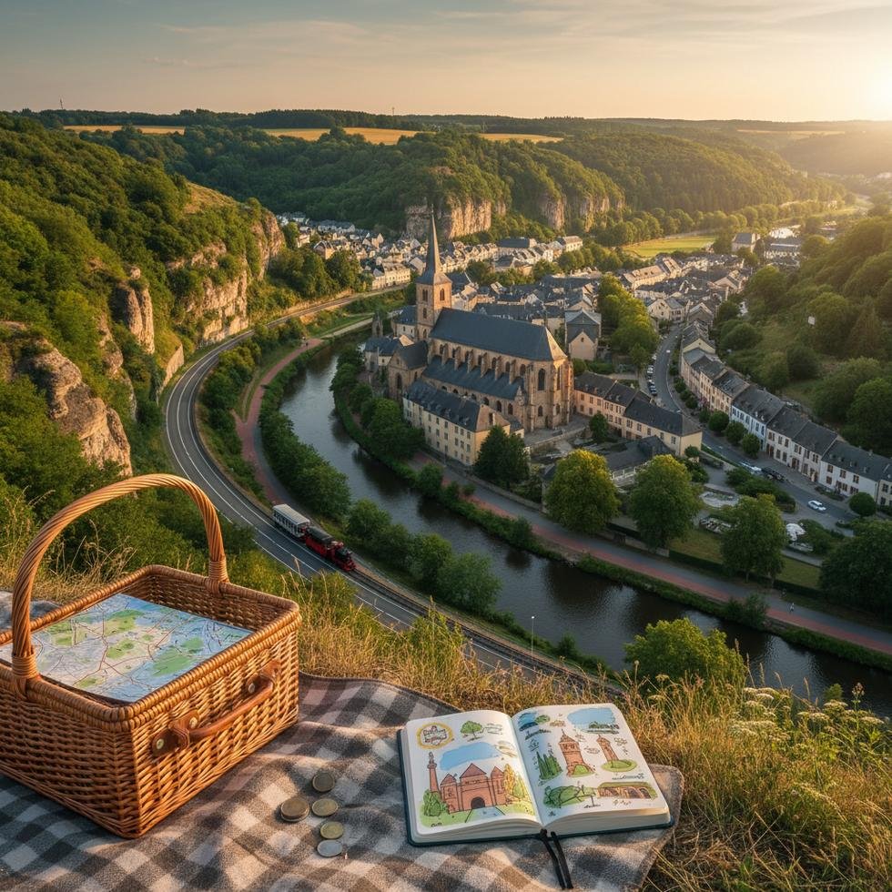 Echternach manastır ve doğa yürüyüşü manzarası